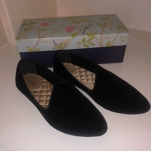 BIRDIES The Starling Velvet Loafer Shoe in Black Size 8 with box and dust bag